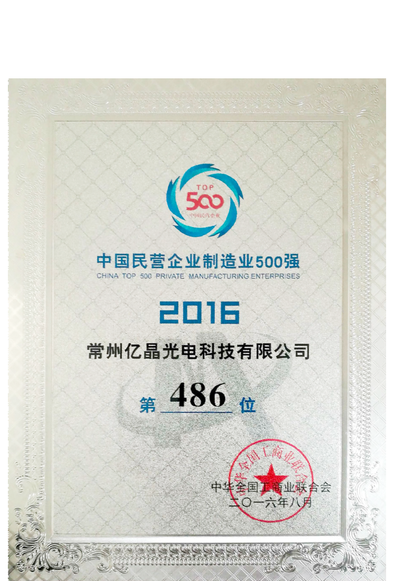 Top 500 Private Manufacturing Enterprises in China